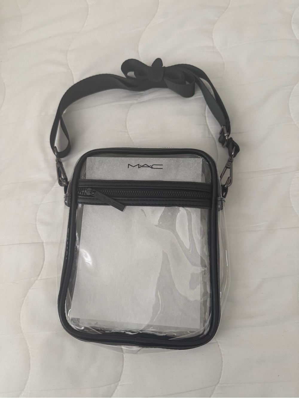 MAC Cosmetics Clear Black Crossbody Bag
